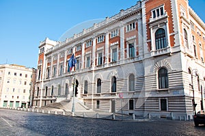 The Palazzo Montecitorio on August 8, 2013 on Piazza del Parlamento in Rome, Italy. photo