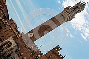 Palazzo Pubblico in Siena with sky as a background, Italy