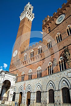 Palazzo Pubblico with Torre del Mangia, Siena, Tuscany, Italy