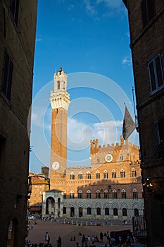 Palazzo Pubblico with Torre del Mangia, Siena, Tuscany, Italy