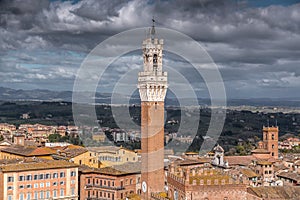 The Palazzo Pubblico, town hall is a palace in Siena, Italy