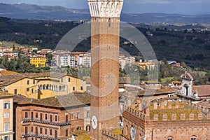 The Palazzo Pubblico, town hall is a palace in Siena, Italy