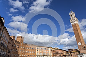 The Palazzo Pubblico, town hall is a palace in Siena, Italy