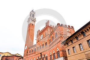 The Palazzo Pubblico, town hall is a palace in Siena, Italy