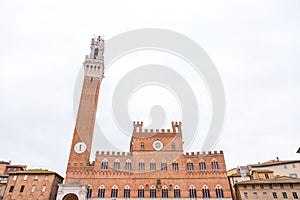 The Palazzo Pubblico, town hall is a palace in Siena, Italy