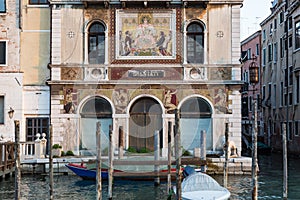 Palazzo Salviati, built as a shop in 1906, featuring huge facade mosaics, Venice, Italy photo