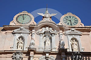 Palazzo Senatorio Cavaretta - Twin Clock Tower in Trapani. Sicily