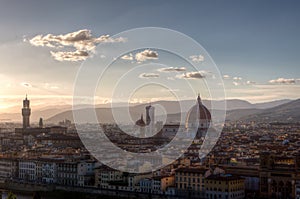 Palazzo Vecchio Duomo Cathedrale di Basilica di Santa Maria del Fiore, Florence, Firenze, Tuscany, Italy