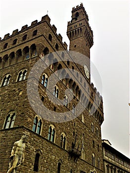 Palazzo Vecchio of Florence city, Italy. Past, history, time and beauty