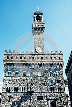 Palazzo Vecchio, Florence, Italy, blue filter