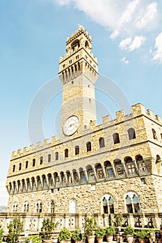 Palazzo Vecchio (Old Palace), Florence, Italy, yellow filter