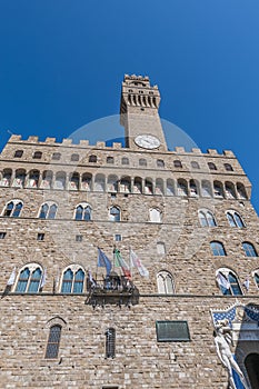 The Palazzo Vecchio, the town hall of Florence, Italy