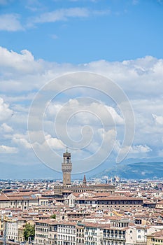 The Palazzo Vecchio, the town hall of Florence, Italy