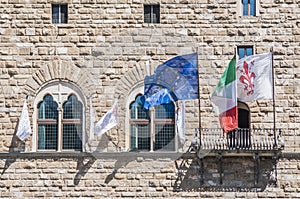 The Palazzo Vecchio, the town hall of Florence, Italy.