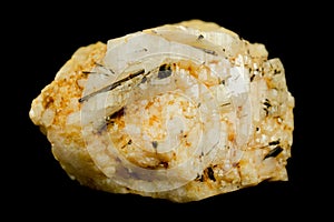 Pale albite feldspar crystal