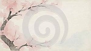 Pale Blossoms on Bare Tree Branches