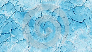 Pale blue salt crust cracked surface.