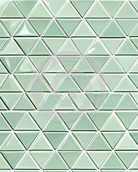 Mint Green Triangular Tiles Geometric Pattern.