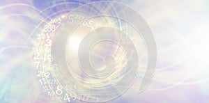 Spiralling vortex numerology message banner photo