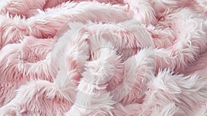 Pale pink faux fur with longer strands and a silky feel reminiscent of a luxurious bear photo