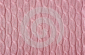 Pale pink knitting wool texture background