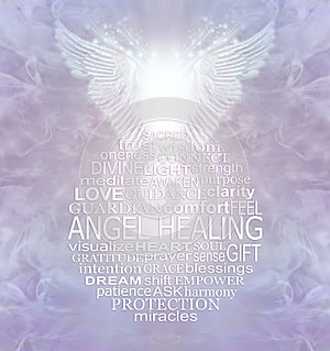 Beautiful Angel Healing Circle Word Cloud Wall Art