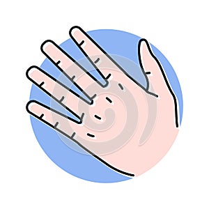 pale skin pallor disease symptom color icon vector illustration photo