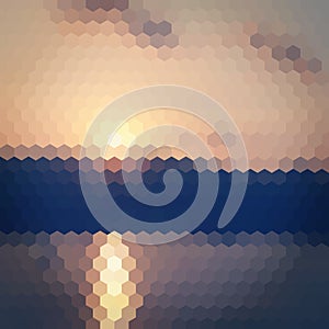 Pale sunset hexagon background