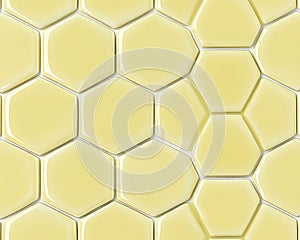 Seamless Yellow Hexagonal Tiles Background Pattern.