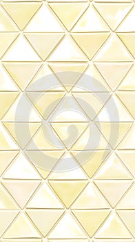 Glossy Cream Yellow Triangular Pattern Background.