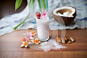 paleo diet shake with coconut milk and berries