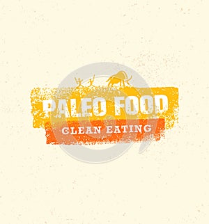 Paleo Food Clean Eating Vector Concept on Organic Background