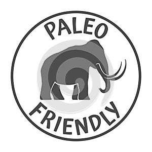 Paleo friendly stamp - with mammoth silhouette