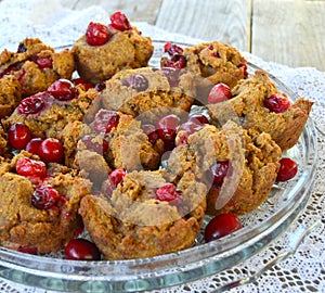 Paleo Pumpkin Cranberry Muffins