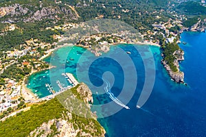 Paleokastritsa bay on Corfu, Ionian archipelago, Greece