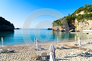 Paleokastritsa beach on Korfu, Greece