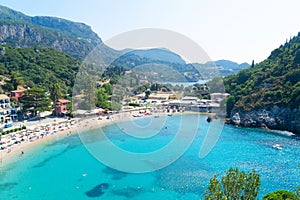 Paleokastritsa beach on Korfu, Greece