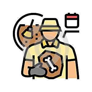 paleontologist worker color icon vector illustration