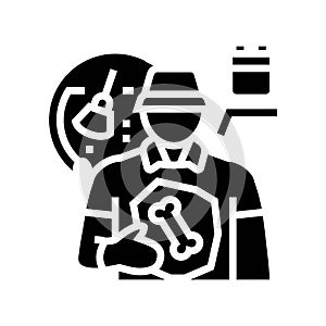 paleontologist worker glyph icon vector illustration