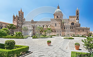 Palermo Cathedral Metropolitan Cathedral of the Assumption of Virgin Mary in Palermo, Sicily, Italy. Architectural complex built photo