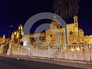 Palermo Cathedral at night