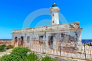 Capo Murro di Porco lighthouse, Syracuse, Sicily, Italy photo