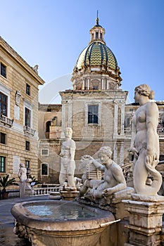   sicília,. historický budovy 
