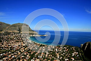 Palermo. Mondello beach landscape, Sicily photo