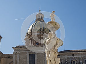 Palermo the statues of Pretoria Square