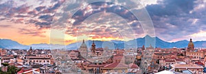 Palermo at sunset, Sicily, Italy