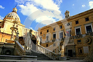 Palermo town hall in Pretoria square, Italy photo