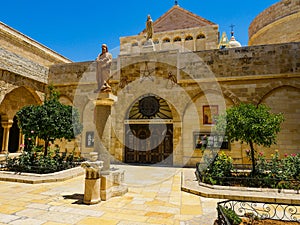 Palestine christian white church patio