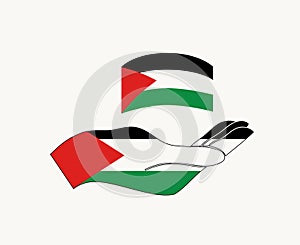 Palestine Emblem Flag And Hand Symbol Abstract