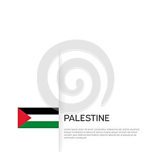 Palestine flag background. State patriotic palestinian banner, cover. Document template with palestine flag on white background.